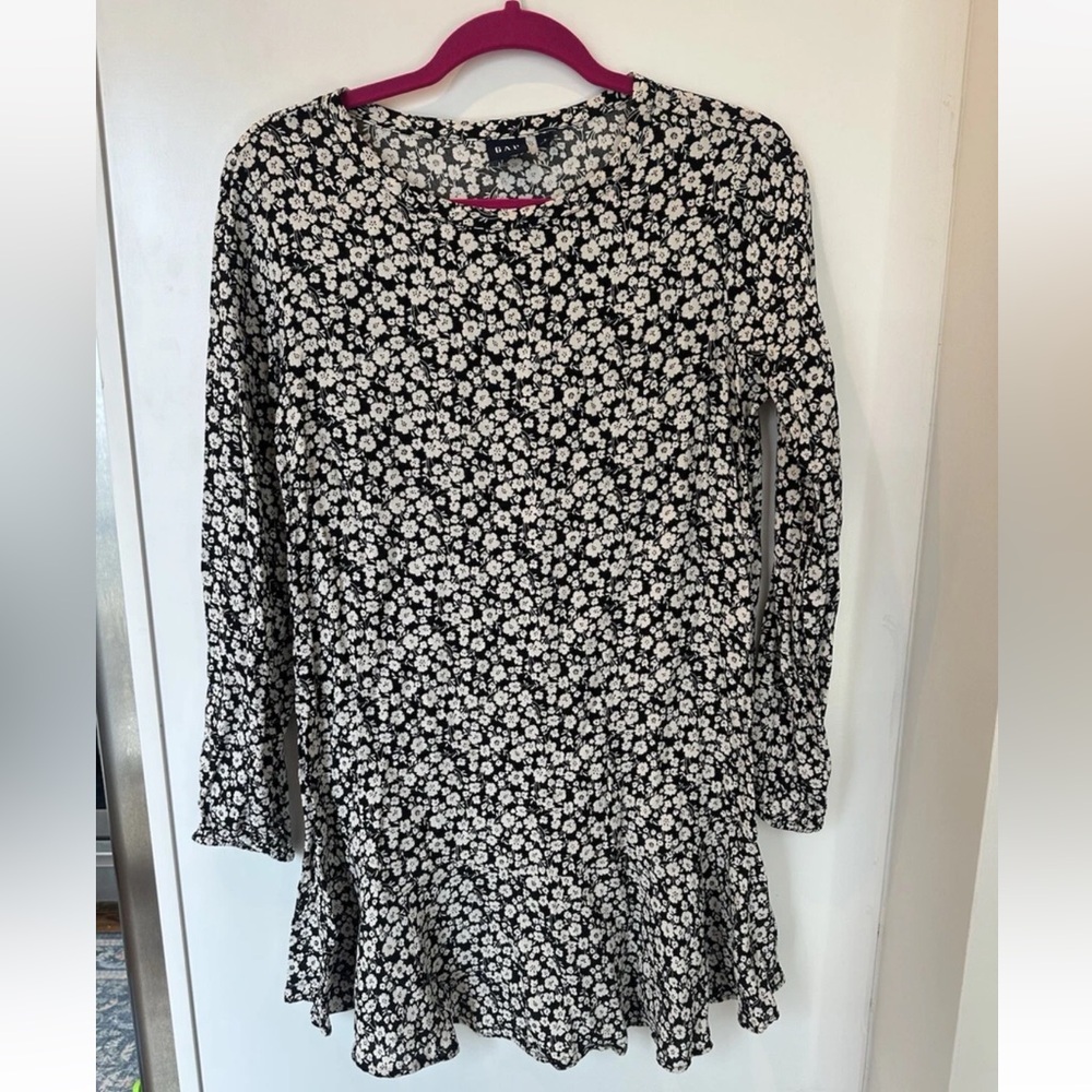 NWOT Gap Floral Drop Waist LS Dress Sz S